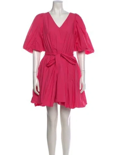 Pre-owned Rhode V-neck Mini Dress In Pink