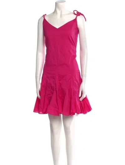 Pre-owned Rhode V-neck Mini Dress In Pink