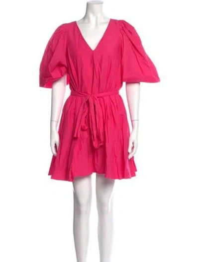 Pre-owned Rhode V-neck Mini Dress In Pink