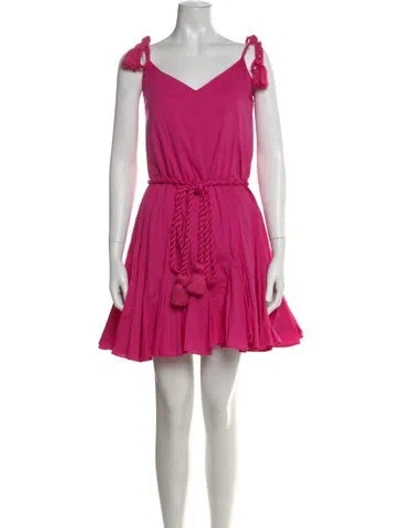 Pre-owned Rhode V-neck Mini Dress In Pink