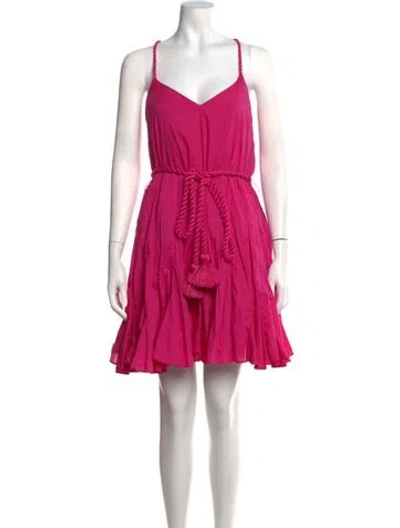 Pre-owned Rhode V-neck Mini Dress In Pink