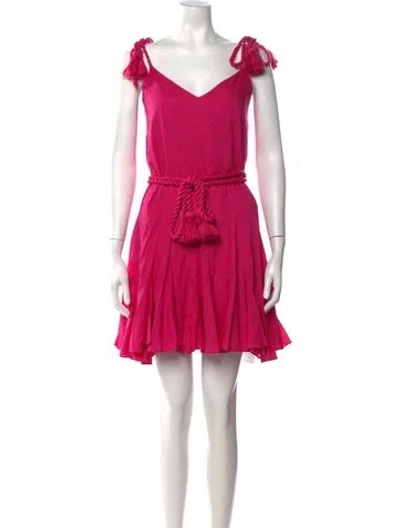 Pre-owned Rhode V-neck Mini Dress In Pink