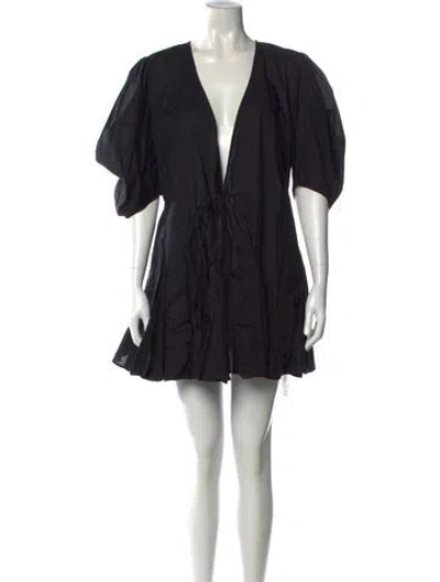 Pre-owned Rhode V-neck Mini Dress W/ Tags In Black