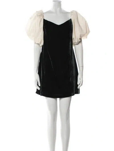 Pre-owned Rhode V-neck Mini Dress W/ Tags In Black