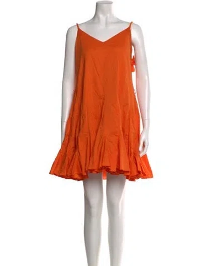 Pre-owned Rhode V-neck Mini Dress W/ Tags In Orange