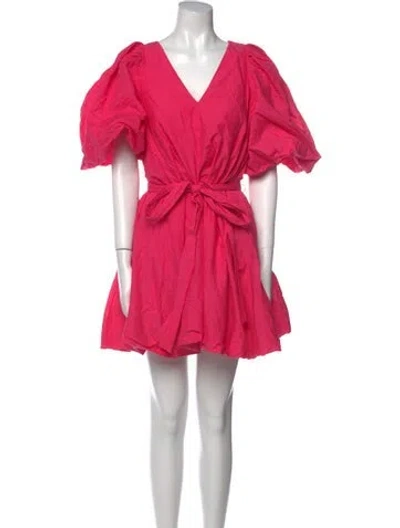 Pre-owned Rhode V-neck Mini Dress W/ Tags In Pink
