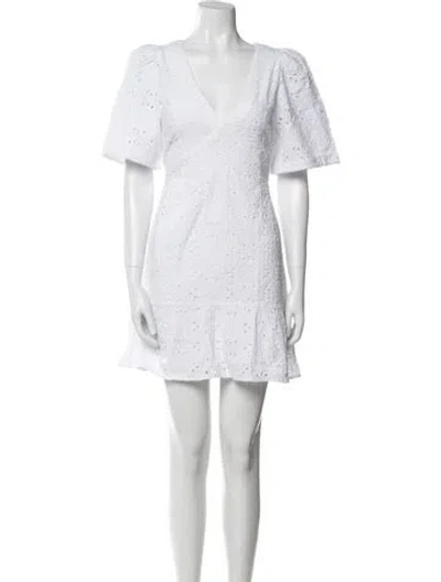 Pre-owned Rhode V-neck Mini Dress W/ Tags In White