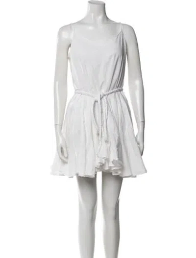 Pre-owned Rhode V-neck Mini Dress In White