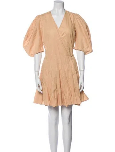 Pre-owned Rhode V-neck Mini Dress In Yellow