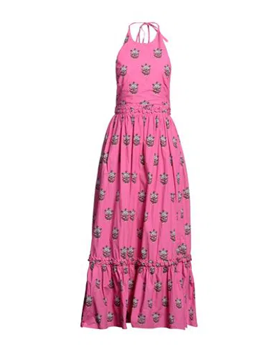 Rhode Salena Floral-print Cotton-poplin Halterneck Maxi Dress In Pink