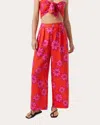 Rhode Campbell Pant In Scarlet Bombay Bloom In Red