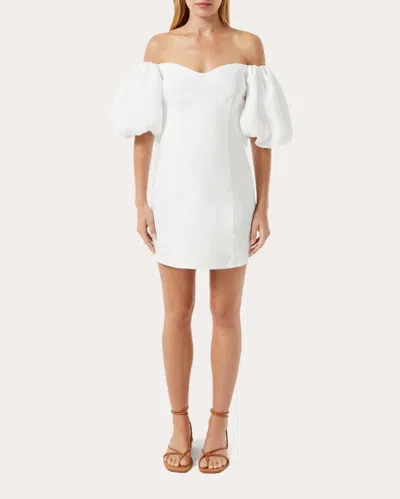 Rhode Women's Dali Linen Puff-sleeve Dress In White