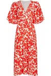 Rhode Women's Ina Filigree Midi-dress, Red Caspain Lagoon Grande In Pink