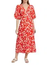 Rhode Women's Ina Filigree Midi-dress, Red Caspain Lagoon Grande In Red Multicolor