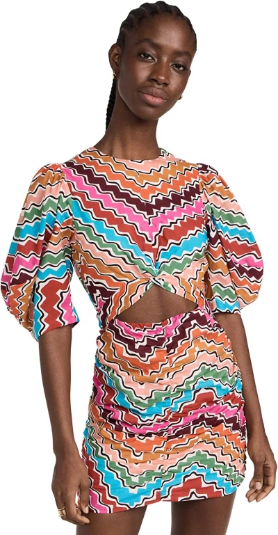 RHODE RHODE WOMEN'S ISLA DRESS RIC RAC MULTI COLOR PRINT MINI