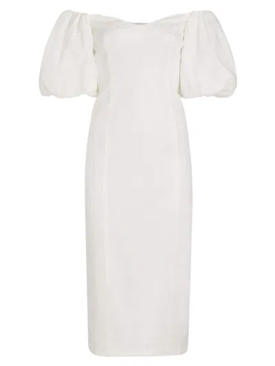 Rhode Women's Karima Linen Off-the-shoulder Midi-dress In White