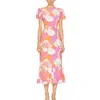 Rhode Lulani Dress Pink Deco Surf In Multi