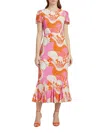 Rhode Lulani Dress Pink Deco Surf In Pink Deco Surf