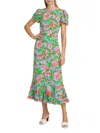 Rhode Women's Lulani Floral Midi Dress In White Fleur Tropicale