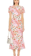 Rhode Lulani Floral Print Midi Dress In Multi