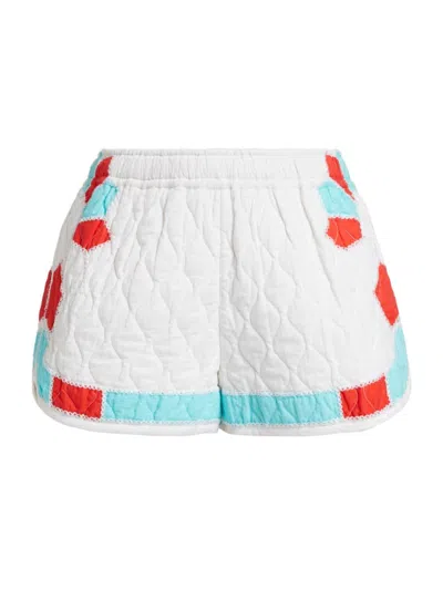 RHODE WOMEN'S MATEO QUILTED COTTON SHORTS