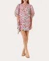 Rhode Pia Floral Print Cotton Mini Dress In Lago Vine