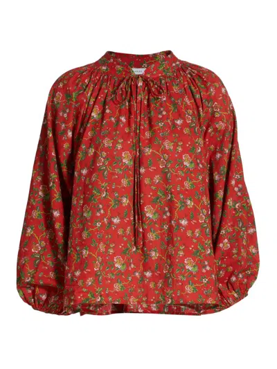 Rhode Women's Rafael Floral Cotton Self-tie Top