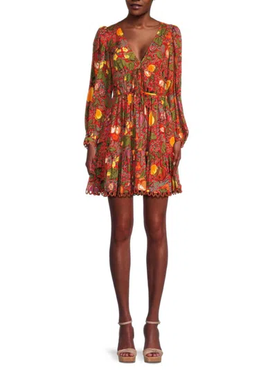 Rhode Rhedyn Tiered Printed Crepe Mini Dress In Highland | ModeSens