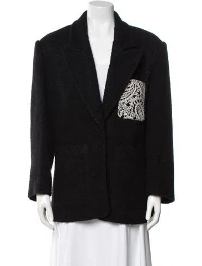 Pre-owned Rhode Wool Coat In Black