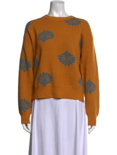 Pre-owned Rhode Wool Floral Print Sweater In Orange