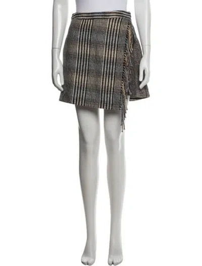 Pre-owned Rhode Wool Mini Skirt In Neutrals