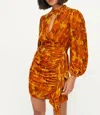 Rhode Zadie Dress In Fall Foliage Wheat In Brown