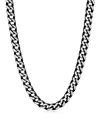 Rhona Sutton Black Silver Box Chain Stainless Steel Necklace In Black