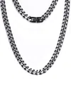 Rhona Sutton Black Silver Curb Chain Stainless Steel Necklace In Silver