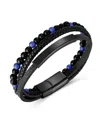 Rhona Sutton Blue Beaded Identification Leather Stainless Steel Bracelet In Multi