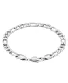 Rhona Sutton Contemporary Figaro Chain Stainless Steel Bracelet In Silver