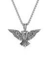 Rhona Sutton Eagle Empire Stainless Steel Pendant Necklace In Silver