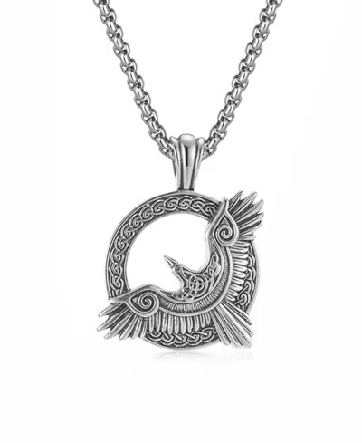Rhona Sutton Eagle Stainless Steel Pendant Necklace In Silver