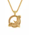 Rhona Sutton Gold Eagle Stainless Steel Pendant Necklace In Gold