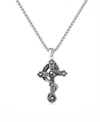 Rhona Sutton Gothic Cross Stainless Steel Pendant Necklace In Silver