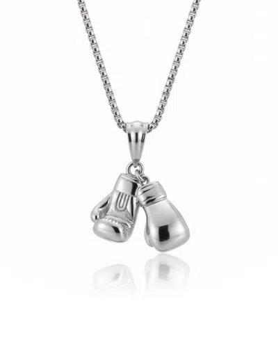 Rhona Sutton Men's Boxing Glove Stainless Steel Pendant Necklace In Silver
