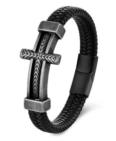 Rhona Sutton Men's Crucible Leather & Stainless Steel Bracelet In Black