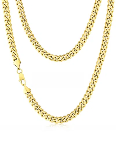 Rhona Sutton Men's Cuban Chain Necklace In 14k Gold Plated In Metallic