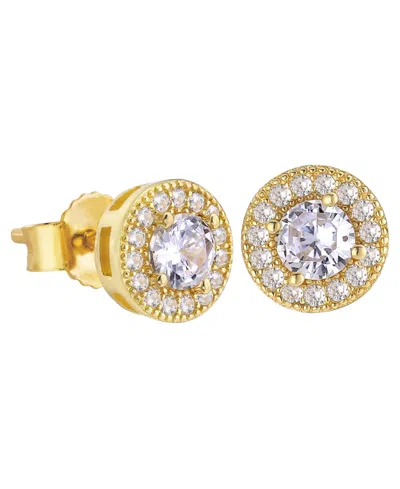 Rhona Sutton Men's Cubic Zirconia Iced Stud Earrings In Gold
