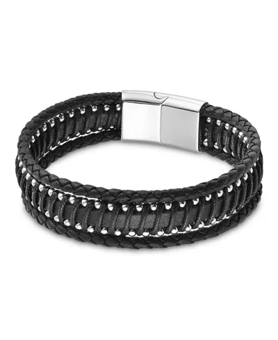 Rhona Sutton Men's Fortis Leather & Stainless Steel Bracelet In Multi