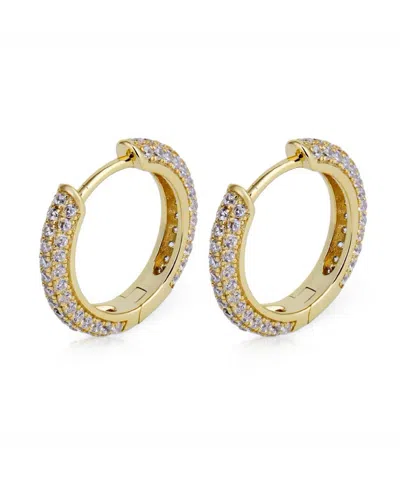 Rhona Sutton Men's Iced Valor Hoop Earrings In 14k Gold Over Sterling Silver
