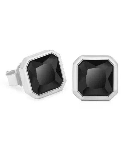 Rhona Sutton Men's Noble Stud Earrings In 14k White Gold Plated Over Sterling Silver In Pattern
