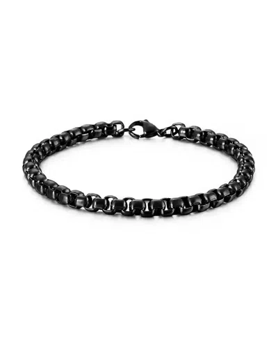 Rhona Sutton Men's Rolo Chain Bracelet In Black Plated Stainless Steel
