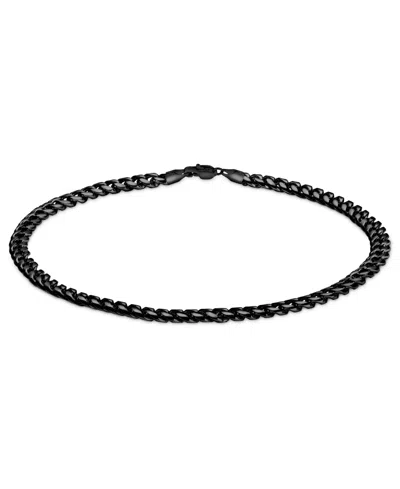 Rhona Sutton Men's Stainless Steel Black Plated Curb Chain Bracelet