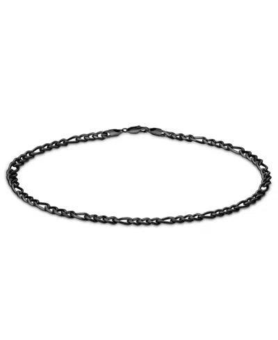 Rhona Sutton Men's Stainless Steel Figaro Chain Bracelet In Black